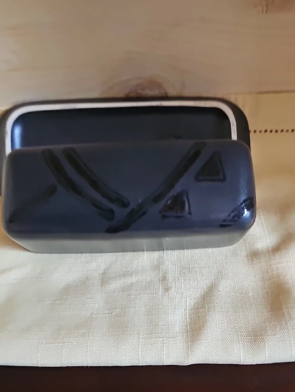 Pfaltzgraff Black Ceramic Butter Dish
